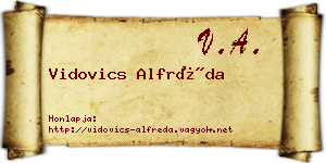 Vidovics Alfréda névjegykártya